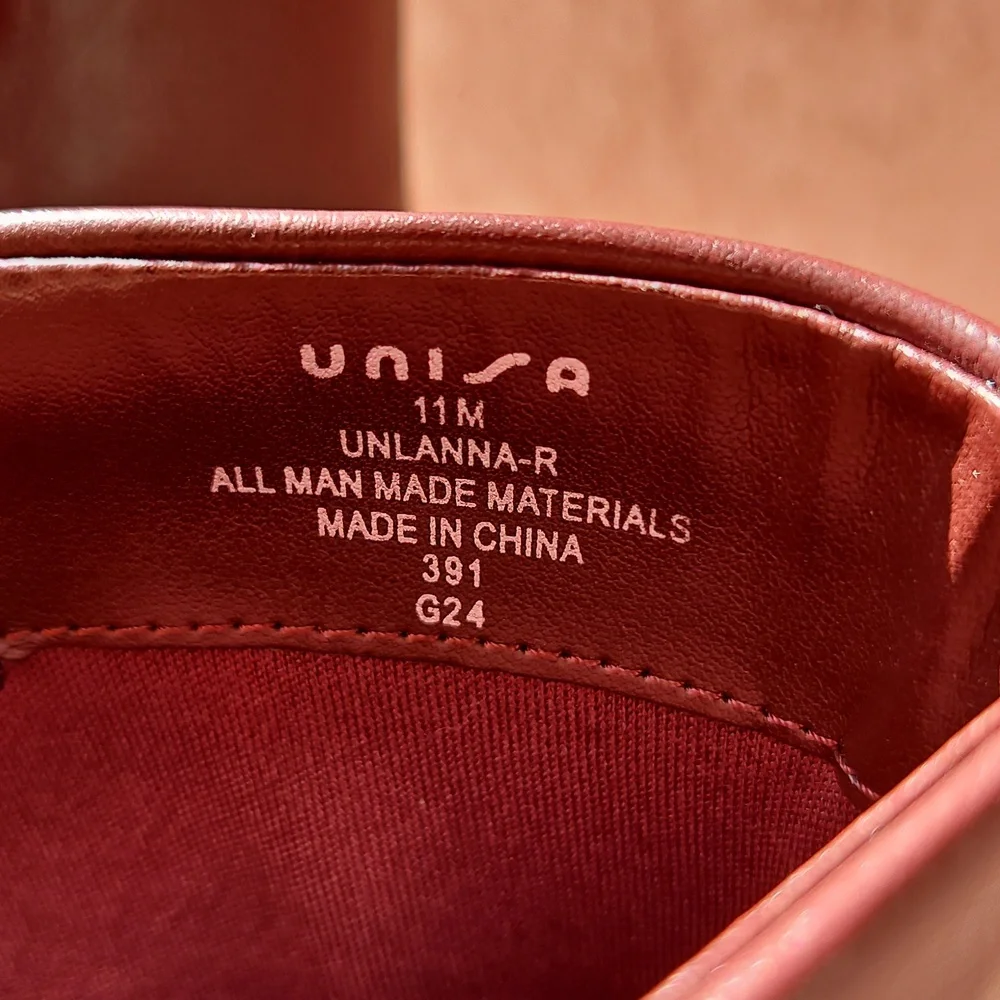 Unisa Unlanna Wine Knee Tall Heels Boots 11